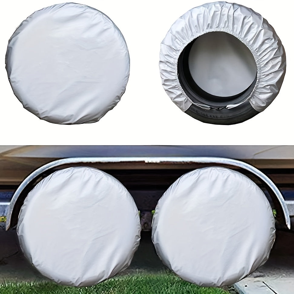 4 Pack Waterproof Tire Covers for RV Trailer Camper Anti-Corrosion Protectors