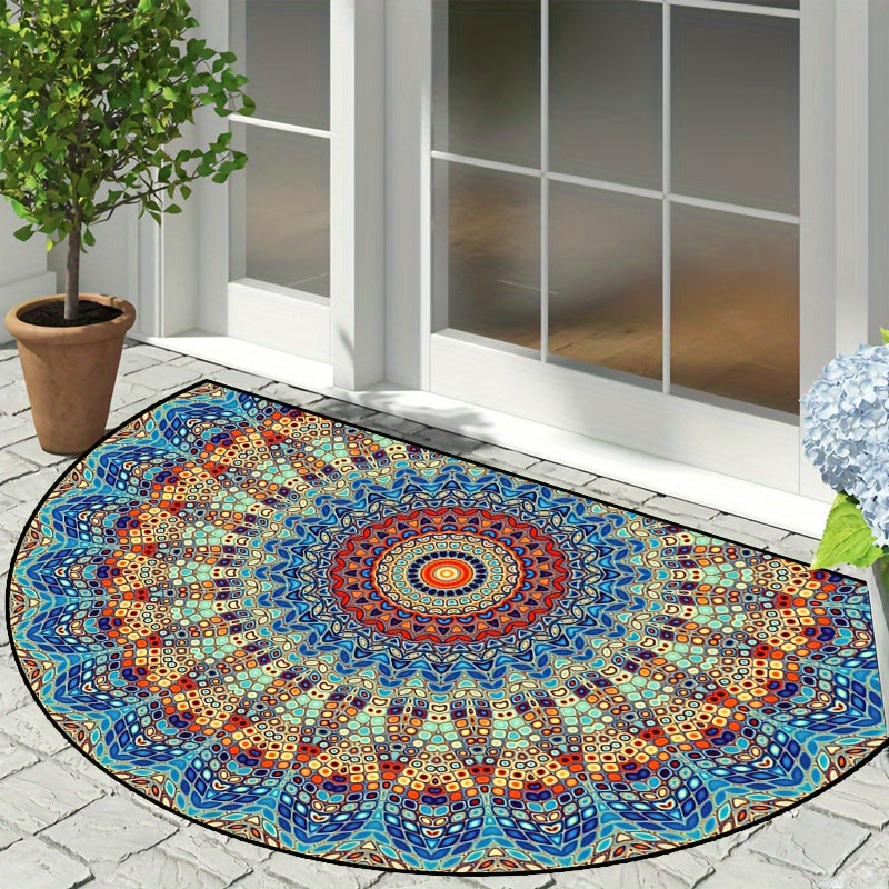 Mandala Flower Doormat Non-slip Machine Washable Indoor Outdoor Carpet Various Sizes