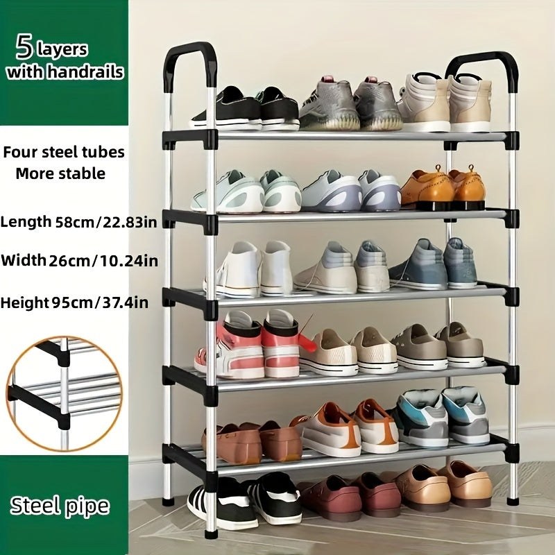 Multi-Layer Shoe Rack with Golden Connectors for Entryway and Bedroom Storage