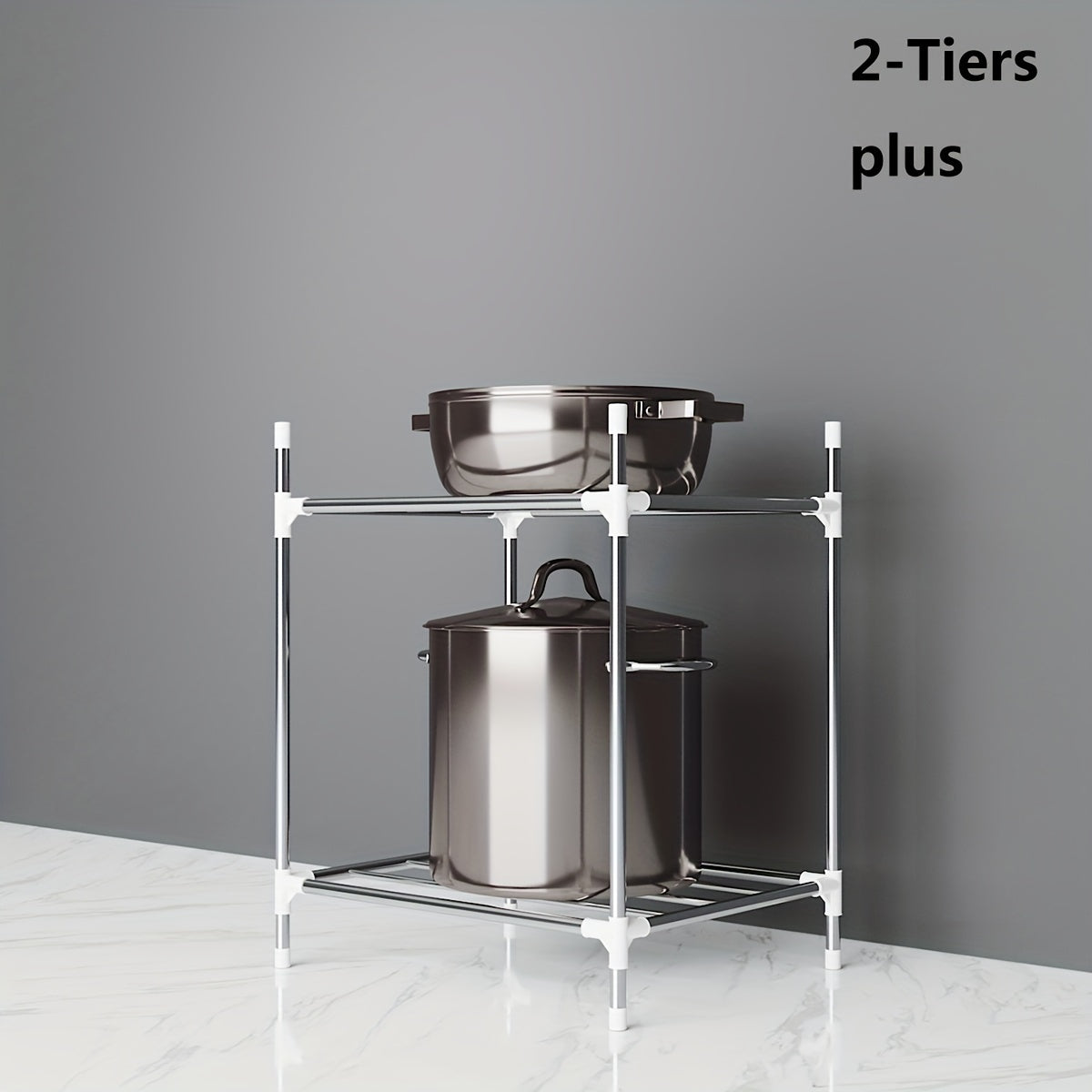 Multi-Tier Stainless Steel Storage Shelf for Kitchen Bathroom Balcony