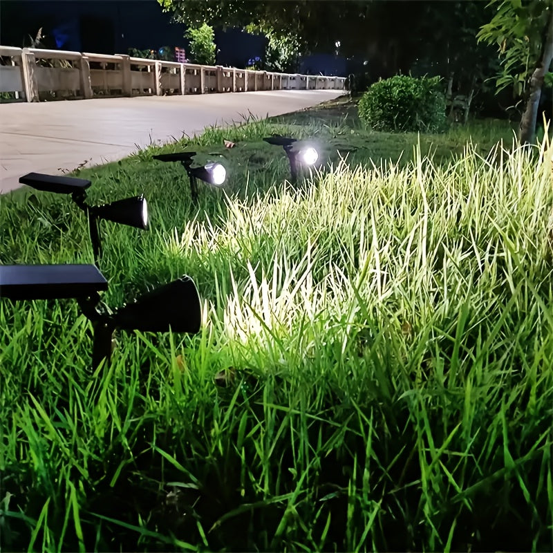 9-LED RGB Solar Outdoor Spotlight Waterproof Wall Stairs Terrace Garden Decoration