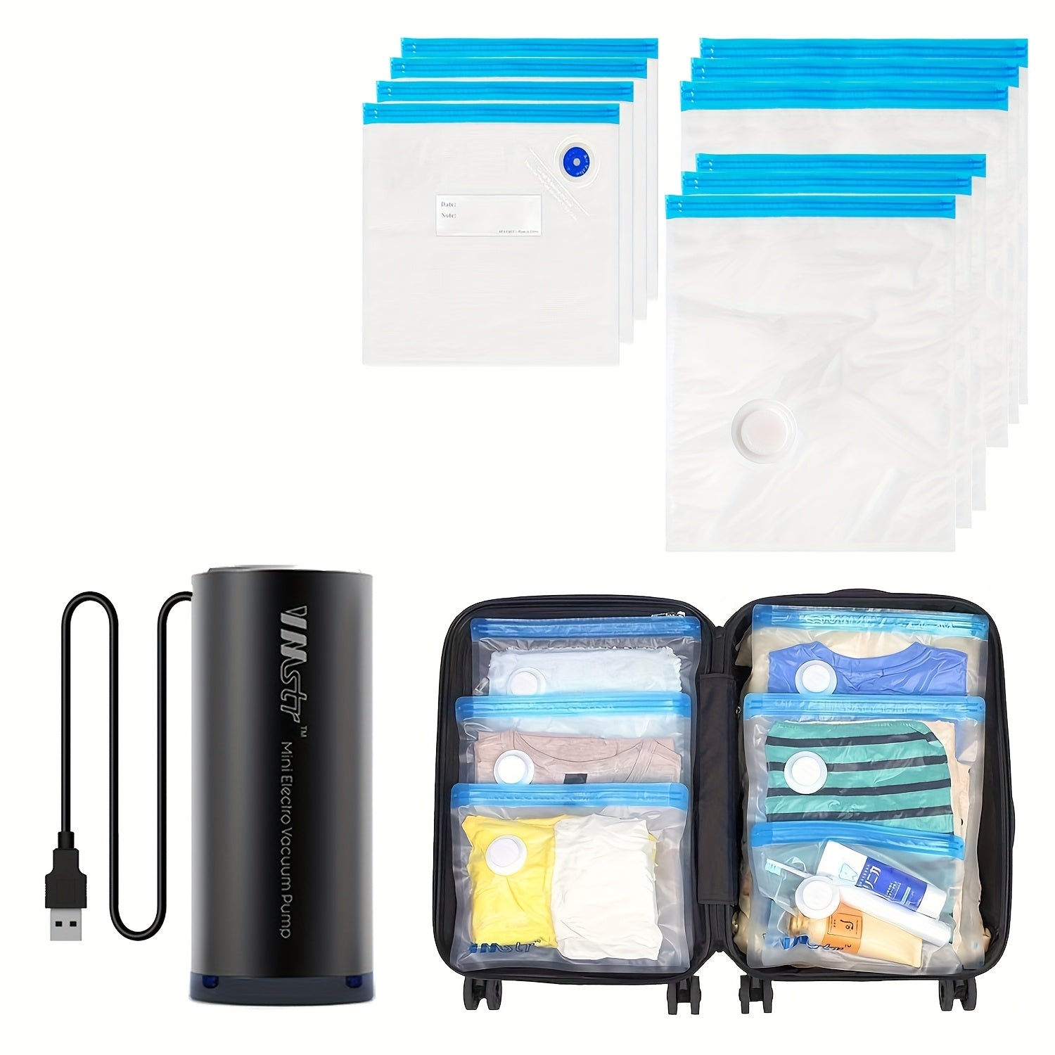 Sayohat va 3D bosma rulolarini saqlash uchun mini elektr vakuum yopishtiruvchi