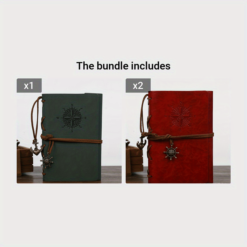 Eski uslubdagi jurnallar, mat qoplama, oddiy chiziqlar, spiral halqa bog'lash, qaroqchi dizayni va retro uslub.