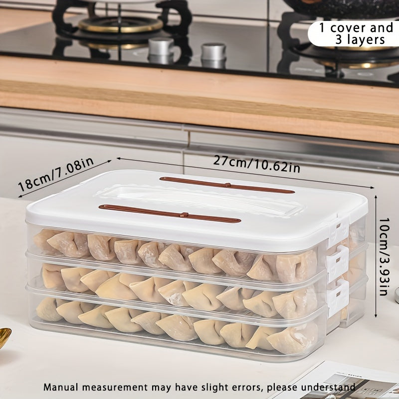 Plastic Food Storage Box for Dumplings Pastry and Small Items, Portable and Reusable