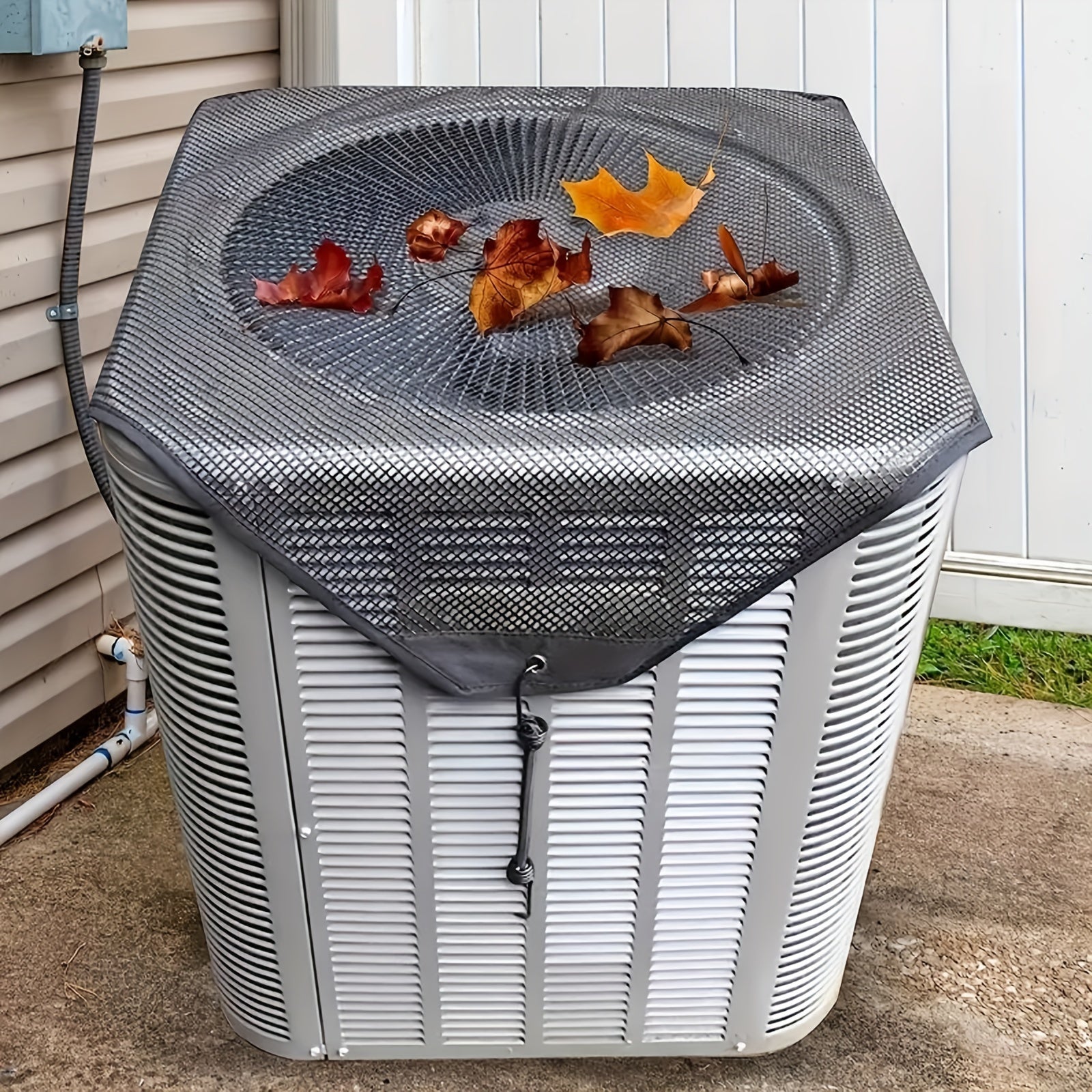 Outdoor Air Conditioner Cover Mesh Design Snow Leaf Protection with Elastic Hooks