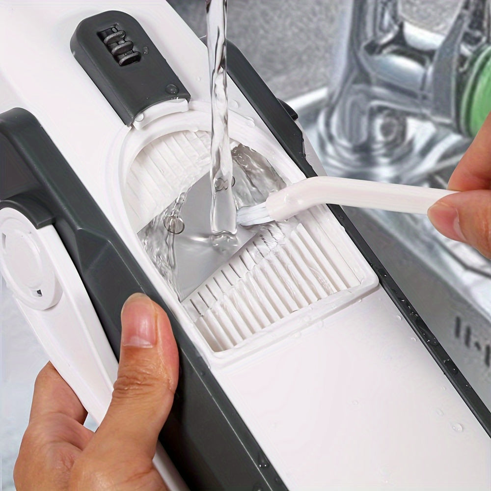 Multi-Functional 5-in-1 Vegetable Chopper Gray, Adjustable Thickness, Easy Meal Prep