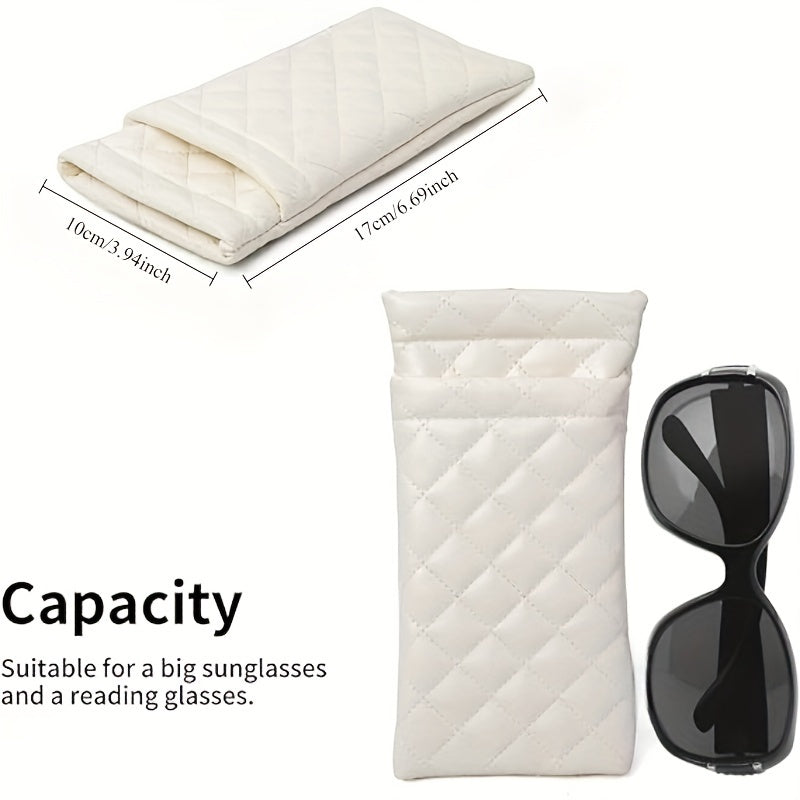 Кейс для очков из ПВХ-кожи двойного слоя с портативным дизайном, идеален для путешествий. Унисекс хранилище для мобильных телефонов и аксессуаров, подходит как для мужчин, так и для женщин.