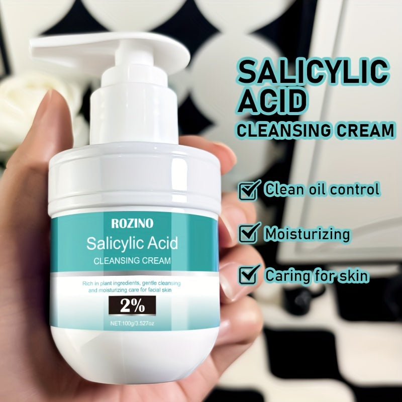 Salicylic Acid Cleansing Cream for Face Moisturizing Pore Cleansing All Skin Types