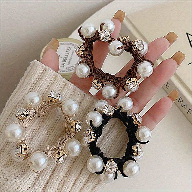 Ayollar bohem uslubidagi to'qilgan marjonli soch bog'lamlari to'plami, bir rangli jerse, rhinestones