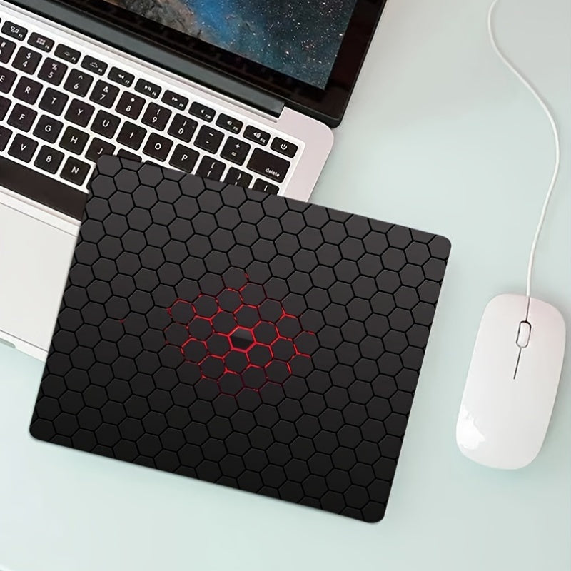 Hexagonal Pattern Rubber Mouse Pad for Office and Gaming 17.78x21.84 cm