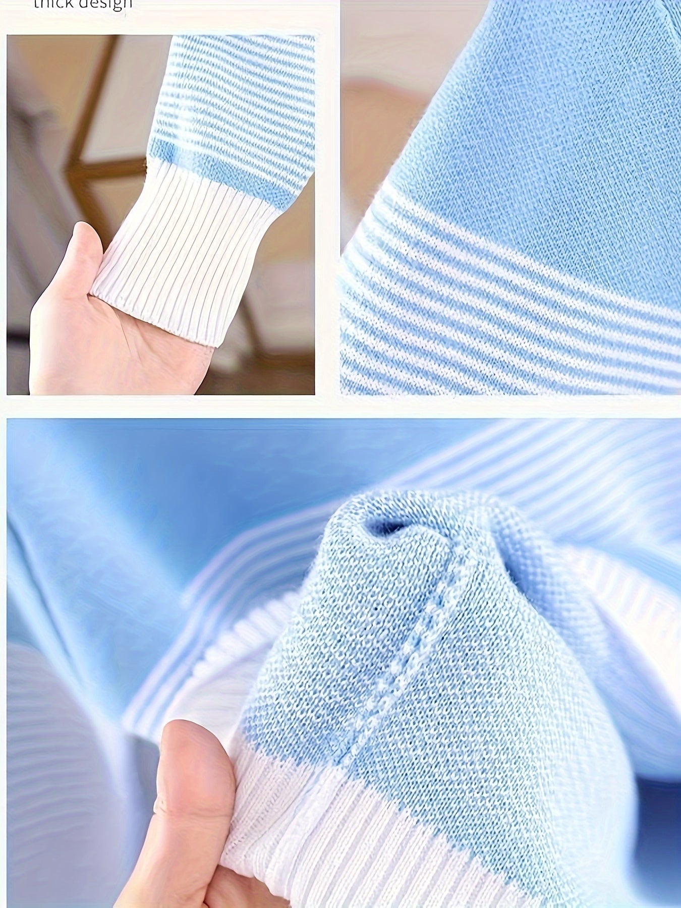 Boy's Knit Pullover Long Sleeve Stripes Crew Neck Spring Fall Medium Stretch