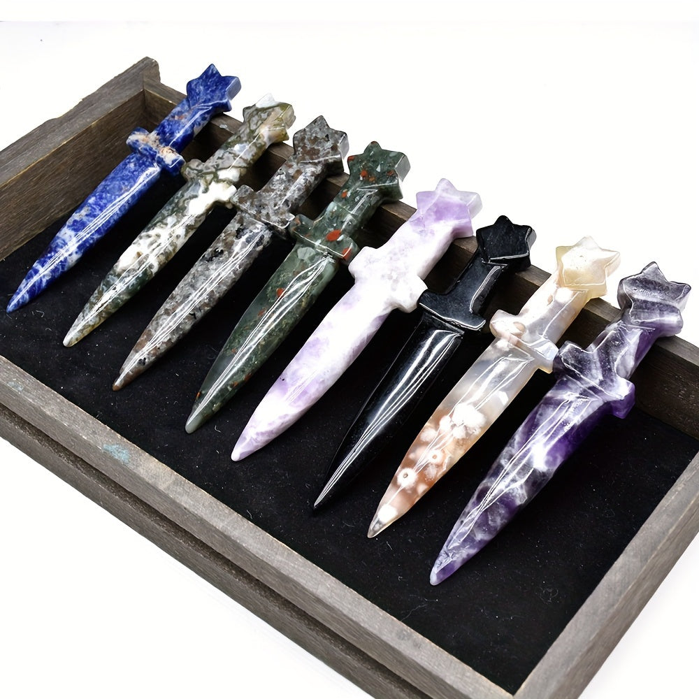 Amethyst Crystal Sword Natural Quartz Fengshui Home Decor Gift