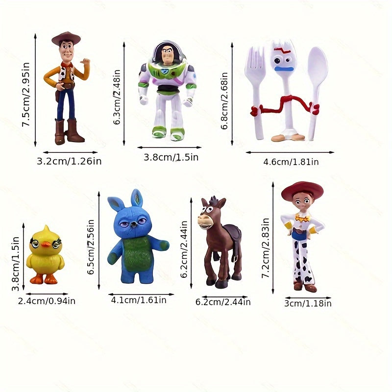 7-Piece Action Figures Set for Adults PVC Cartoon Characters Toy Gift