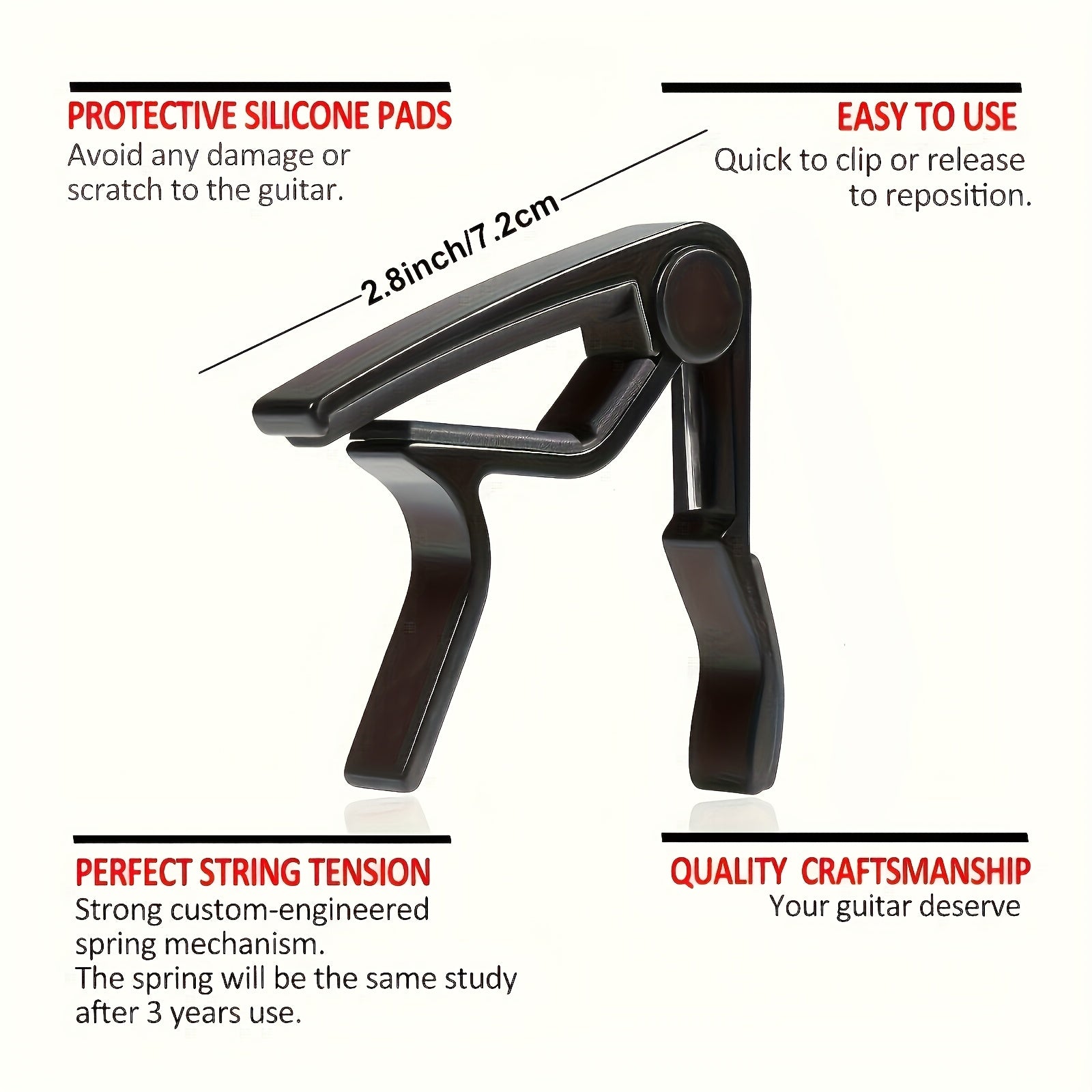 Guitar Capo with 5 Picks Alloy Quick Change Clamp for Acoustic Electric Guitars