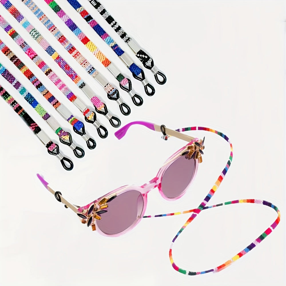 Бохо держатель для очков, набор из 9 штук - противоскользящая веревка для очков, стильная цепочка для солнцезащитных очков, удерживатель для наушников для мужчин и женщин