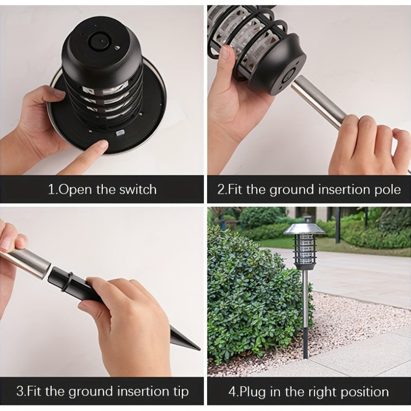 Quyoshli Zararkunanda O'chirgichlar uchun UV LED chirog'i bilan quyosh energiyali zararkunanda o'ldiruvchi, bog' hovli, orqa hovli uchun