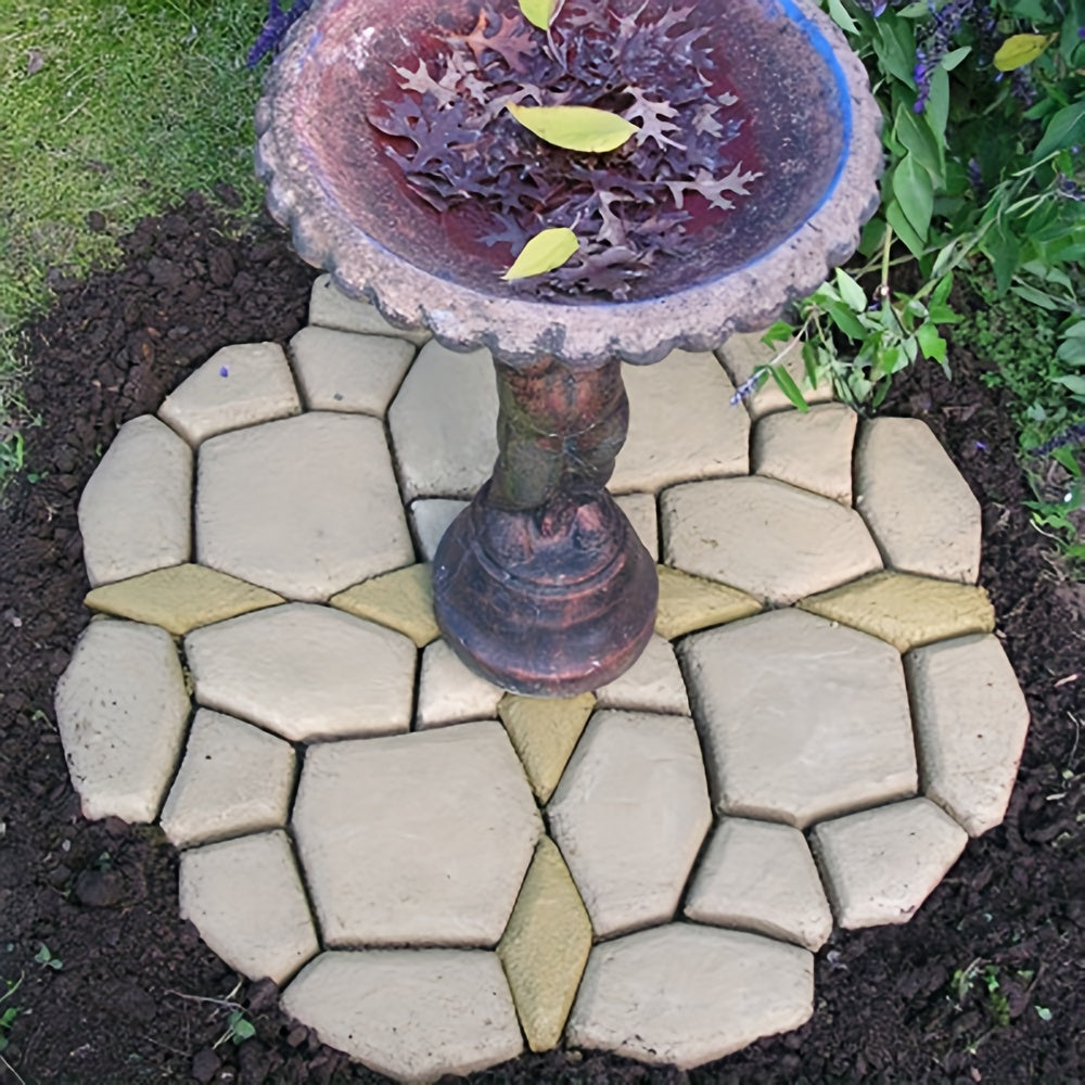 DIY Garden Path Mold Plastic Cement Molding Tool for Outdoor Stone Textures