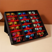 Nylon Eyeglass Storage Box with 18 Compartments Glass Display Stand for Countertop