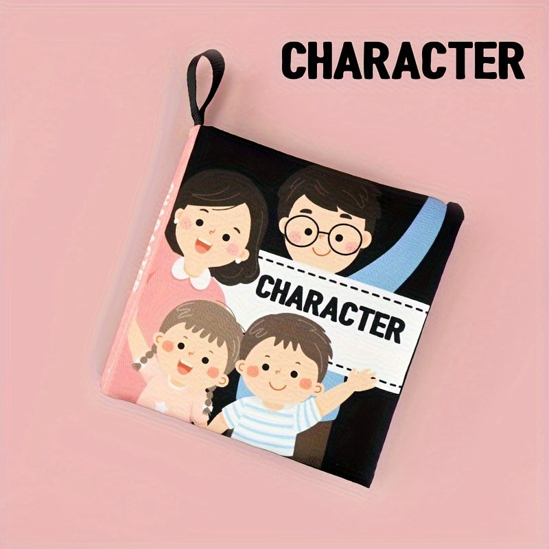 Мягкая тканевая книга для детей и малышей с высококонтрастными черно-белыми яркими иллюстрациями, нетоксичная образовательная игрушка