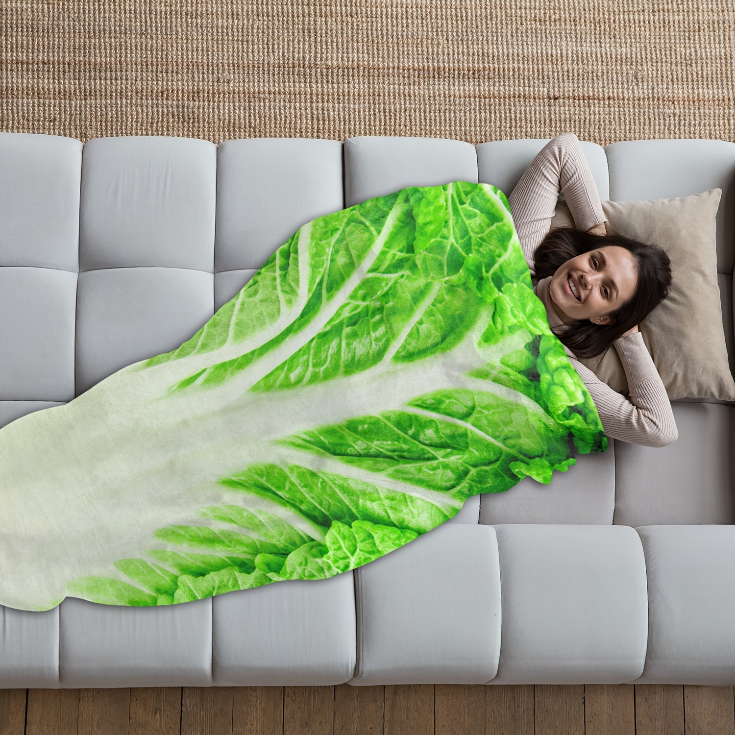 Vegetable Print Throw Blanket Soft Cozy All-Season Bed Couch Decor