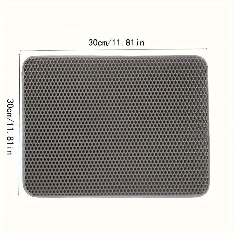 Large Dual-Layer EVA Cat Litter Mat for Easy Cleanup and Splash Prevention