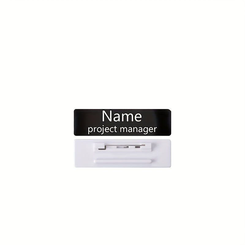 Personalized Stainless Steel Name Badge with Laser Engraving and Attachment Options
