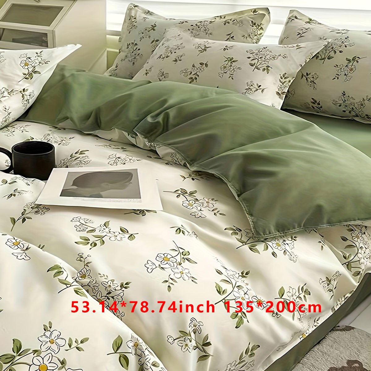Set of 3 Floral Duvet Covers and Pillowcases Bedding Set for Bedroom Guest Room Dorm
