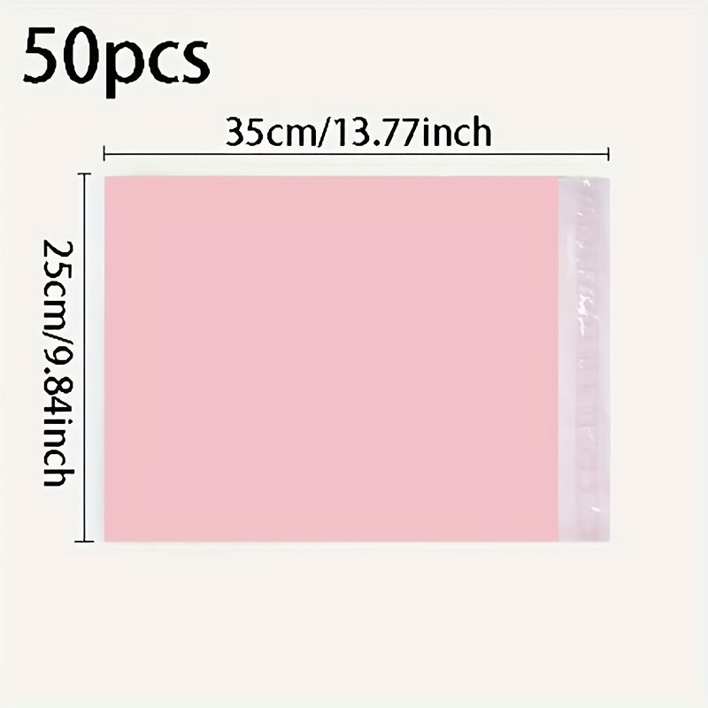 Pink Waterproof Self-Adhesive Courier Bags Bulk Pack of 50 for Shipping Clothes Books