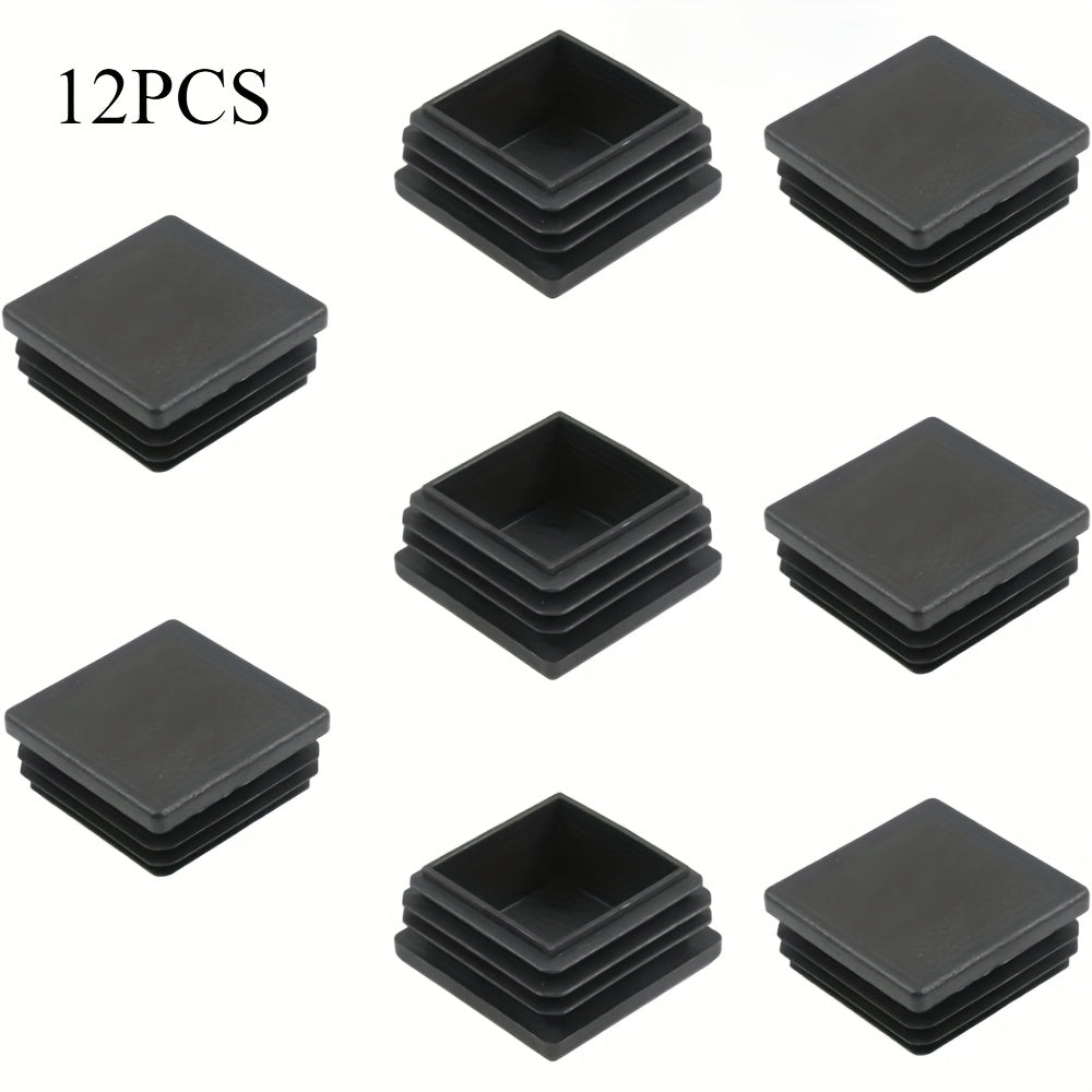 Furniture Caster Glides Set of 10 Black Plastic End Caps for Chair and Table Legs
