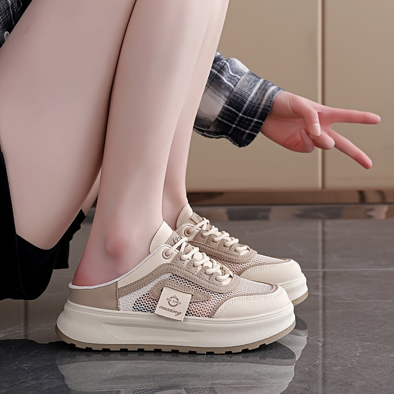 Women’s Casual Thick-Soled Height-Increasing Sports Shoes with Flat Toe