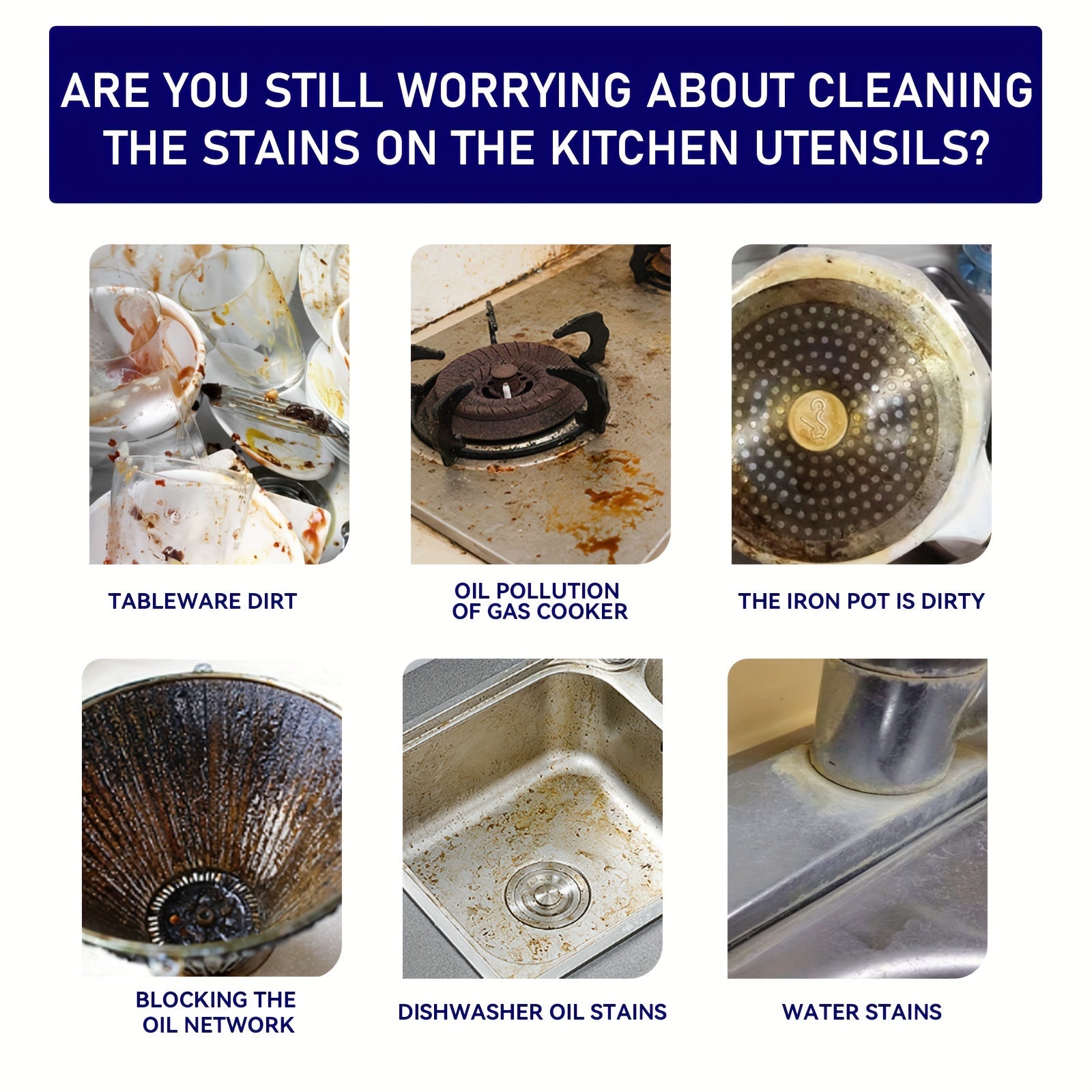 Fish Grease Cleaner Powder for Kitchen Surfaces and Oven Racks