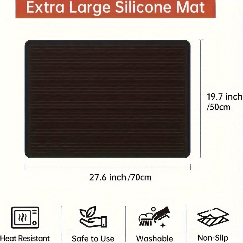 Silicone Stove Cover Large 71cm x 51cm Heat Resistant Glass Top Protector Kitchen Mat