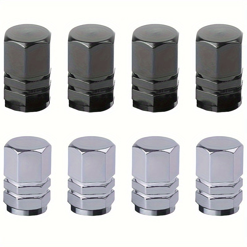 4 dona alyuminiy g'ildirak ventili bo'lagi qopqog'i Universal olti burchakli gaskets avtomobil, SUV, velosiped, mototsikl uchun