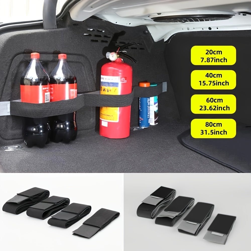 Elastic Car Trunk Organizer Strap with Magic Tape Secure Storage Belt