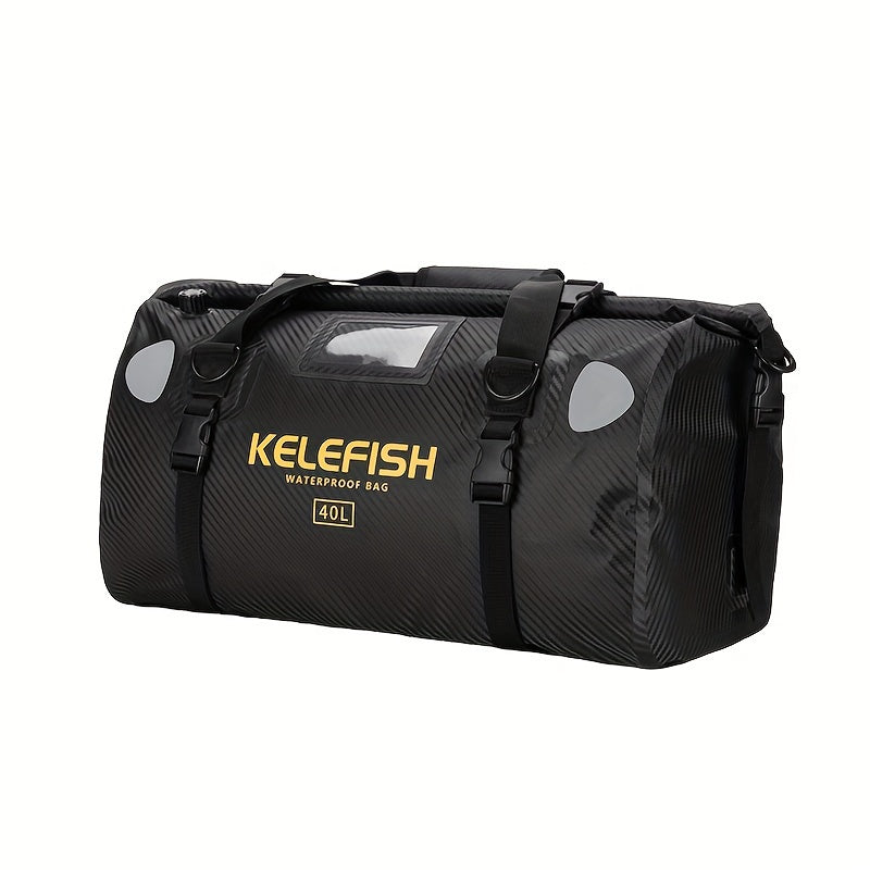 Waterproof Motorcycle Dry Bag 66L Durable PVC Reflective Black Carbon Fiber
