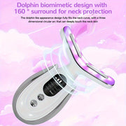 USB Rechargeable Massager with 7 Modes Heating Function Pink and White Portable Relaxation Tool