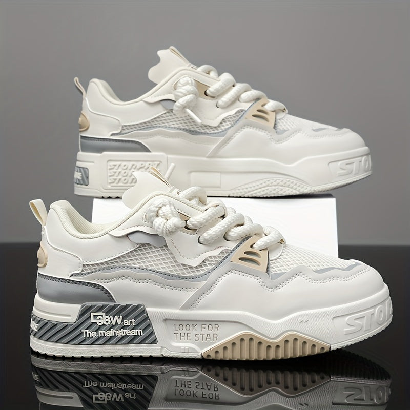 Men's Color Block Breathable Casual Sneakers Non-Slip All-Season