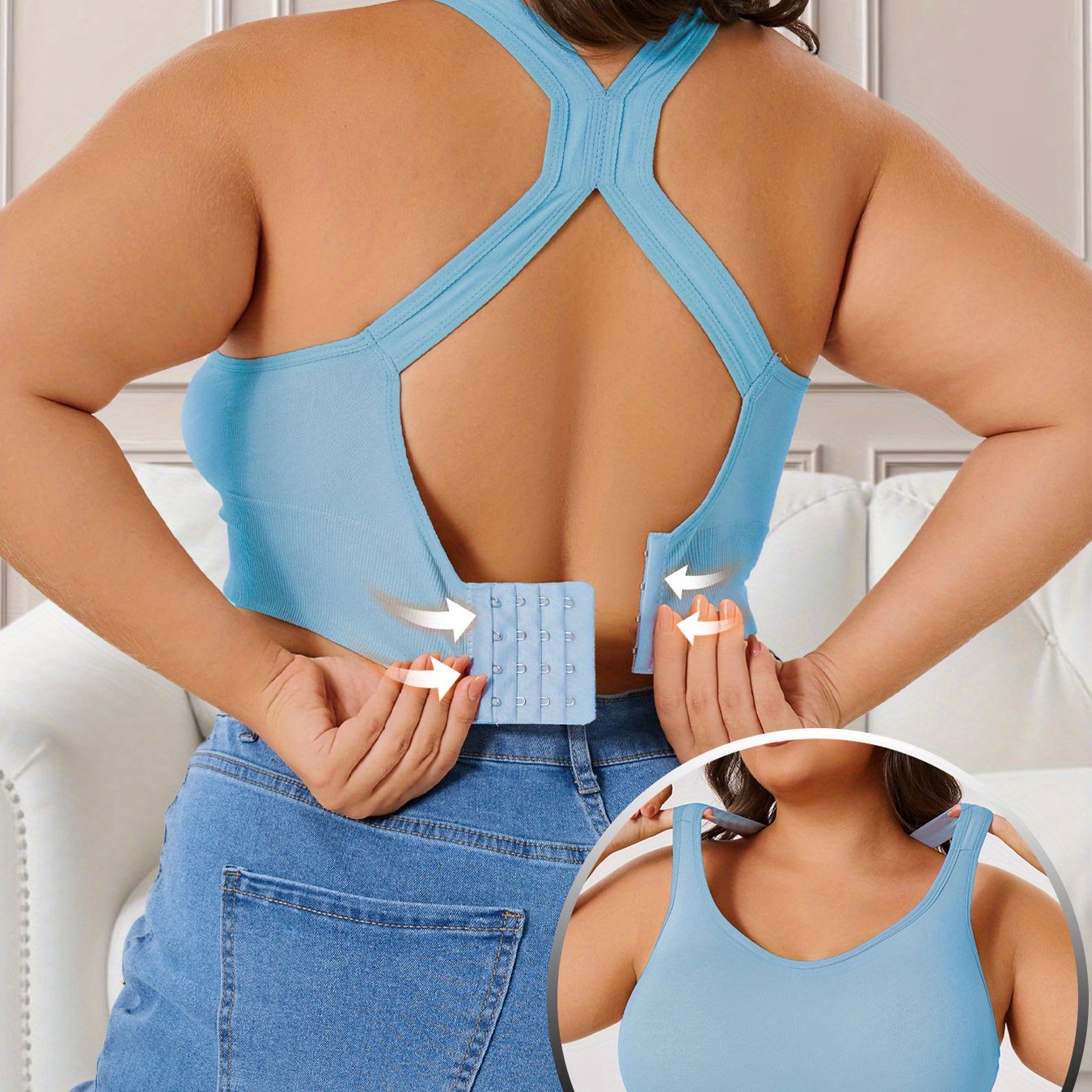 Women's Sports Bra Plus Size Non-Pilling Removable Padding Yoga Running Workout