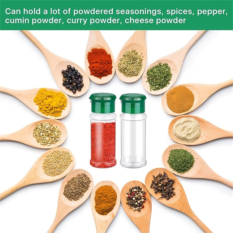 Paquete de 10 frascos de plástico para especias con tapas dosificadoras para sal, azúcar, pimienta, cocina, camping