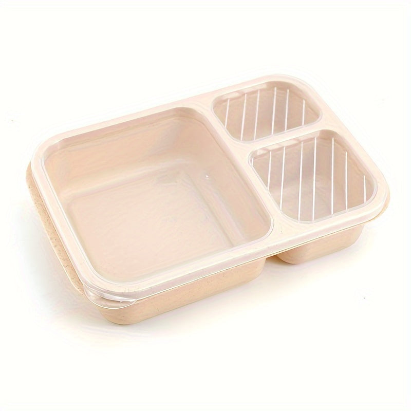 3 bo'limli Bento qutilari, maktab, ish, sayohat uchun qayta ishlatiladigan atıştırmalık konteynerlari