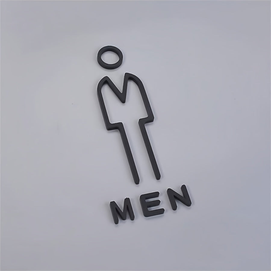 3D Acrylic Bathroom Sign with Arrow No Power Required Easy to Apply for Home and Business