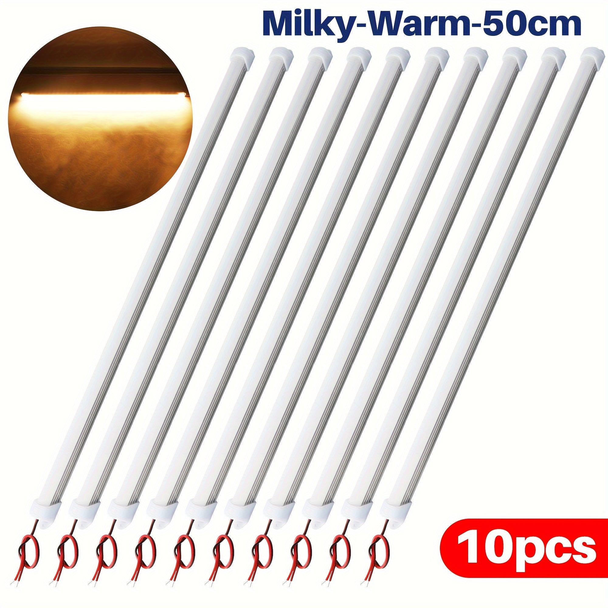 10pcs 12V LED Light Bars 30cm or 50cm with Switch for Vehicle and Trailer