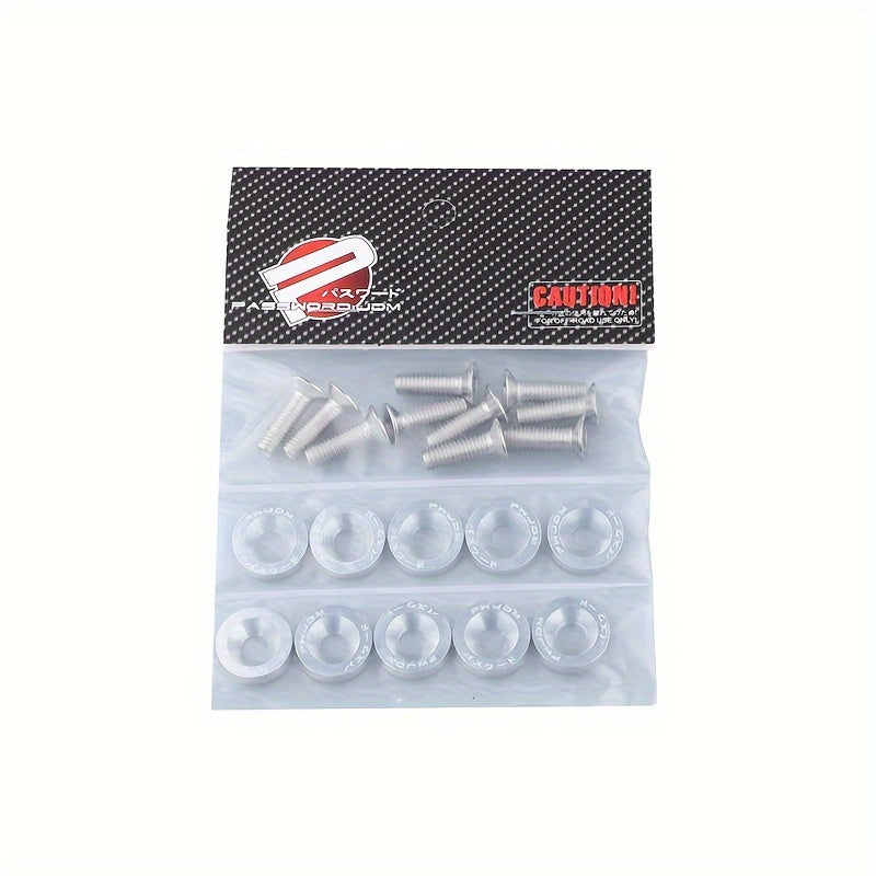 Juego de 20 tornillos de aluminio M6 con arandelas kit de embellecimiento del compartimento del motor