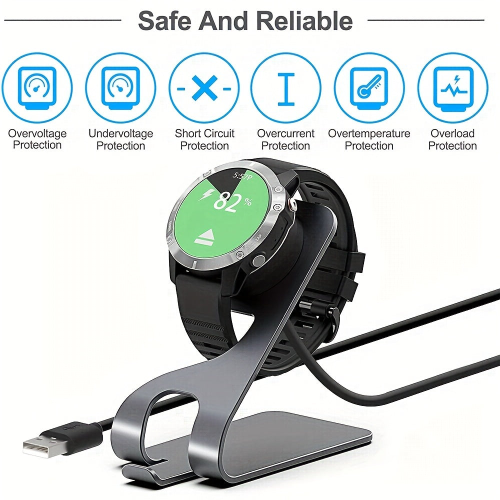 Metal Charger Stand with USB-C Magnetic Dock for Garmin Watches