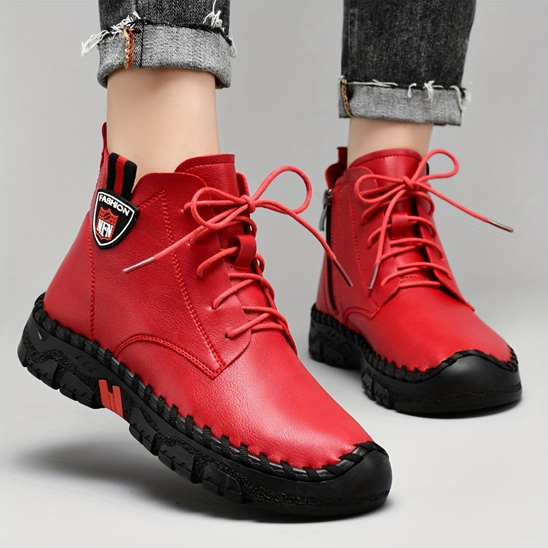 Women's Spring Autumn High Top Oxford Single Boots Comfortable Casual Shoes