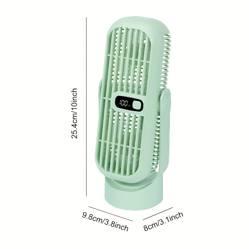 Ultra-Quiet USB Rechargeable Desktop Tower Fan with 5 Speeds and LED Display