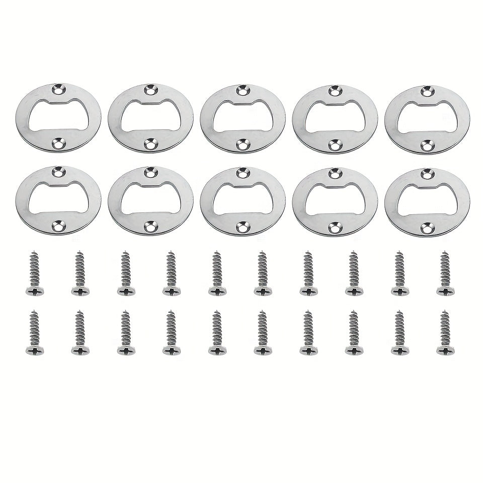 Set of 10 Stainless Steel Bottle Opener Inserts for DIY Art Kitchen Gadgets Party Favors and Gifts