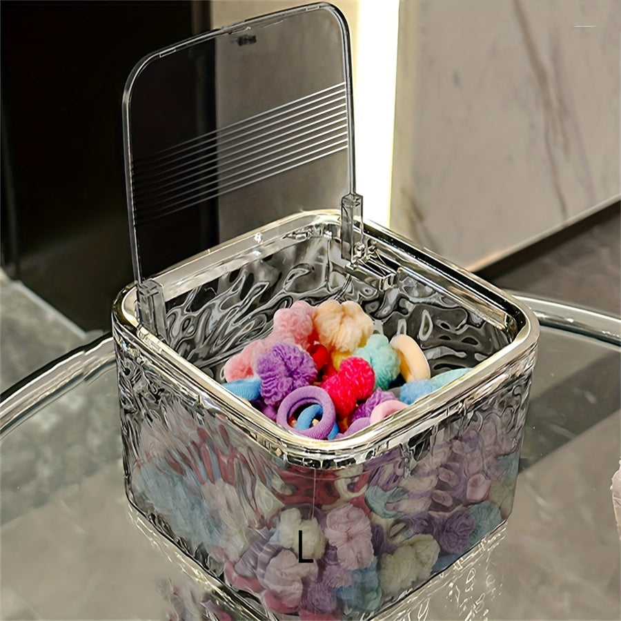 Qizlar uchun soch aksessuarlari saqlash qutisi, shaffof stol usti tashkilotchisi, soch kliplar va uzuklar uchun