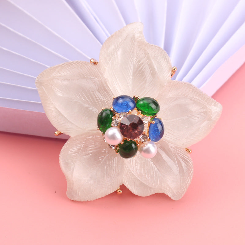 Enamel Flower Brooch for Women Stylish Jewelry Accessory Gift