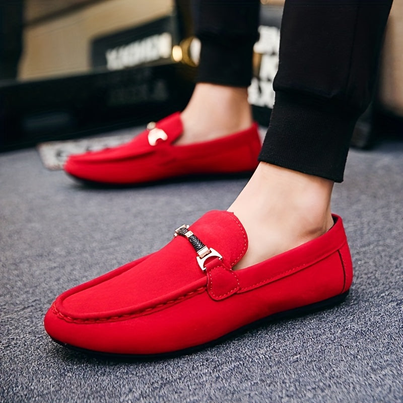 Men's Casual Loafer Shoes Slip-On Sneakers Solid Color Round Toe All-Season Comfort